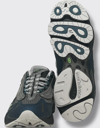 Quattro Stagioni Lifestyle 1000 men's navy blue and grey mesh athletic sneakers with white soles.