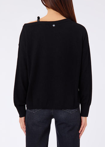 LIU JO WHITE-WF6392MA52S 22222-MAGLIA CHIUSA M/L CON FIBBIA