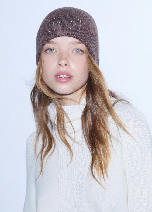 LIUJO ACCESSORI-2F6022MA38S 00533-BEANIE CON LOGO STRASS