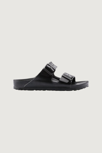 Quattro Stagioni black EVA Arizona sandals with adjustable buckles and contoured footbed. Narrow fit.
