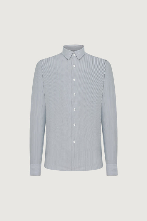 Oxford jacquard stripe open shirt