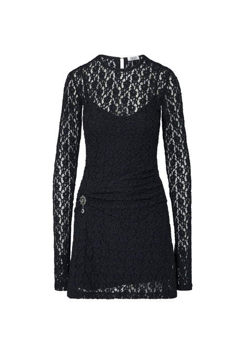LIU JO WHITE-WF6252J3975 22222-ABITO CORTO PIZZO STRETCH