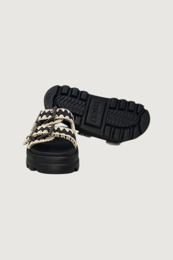 MOU-MU.SW661001N BKW-EVA ONE PIECE SLIDE TWO BUCKLE 