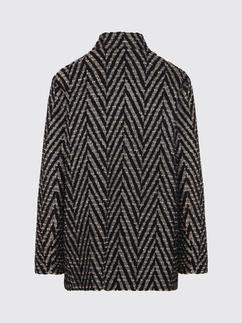 FORTE_FORTE-15015 NERO-over-jacket jaquard chevron