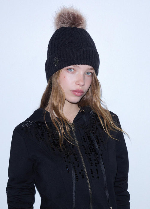 LIUJO ACCESSORI-2F6008MA33S 22222-BEANIE TRECCE PONPON