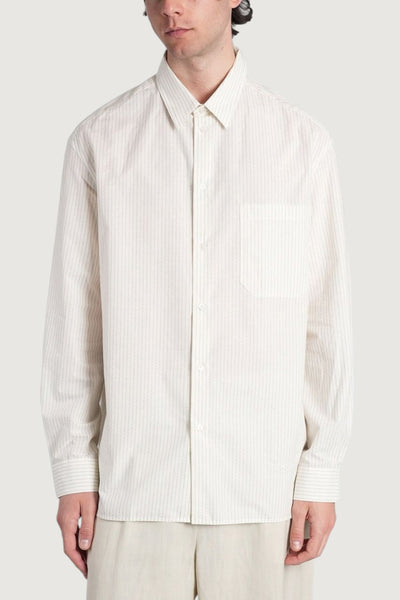 MAISON KITSUNE'-QM00430WC5096 0492-STRIPED OVERSIZE SHIRT
