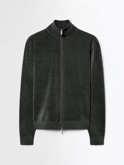 RRD-W26134 20-VELVET FULL ZIP KNIT 