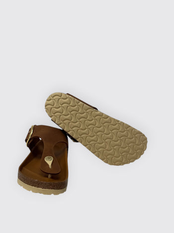 BIRKENSTOCK-1018745 COGNAC-GIZEH BIG BUCKLE 