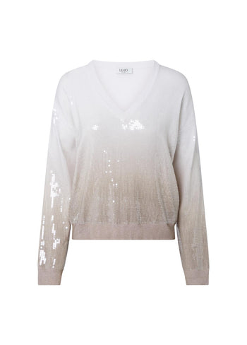 LIU JO WHITE-WF6178MS49I L9203-ECS MAGLIA CHIUSA SHADED PRINT