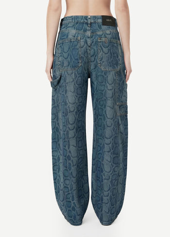 LIU JO BLUE DENIM-UF6519D0397 79154-PANTALONE WORK