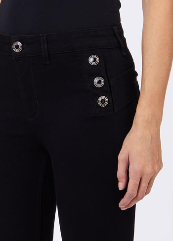 LIU JO BLUE DENIM-UF6094D0328 87528-B.UP MONROE BUTTON H.W.
