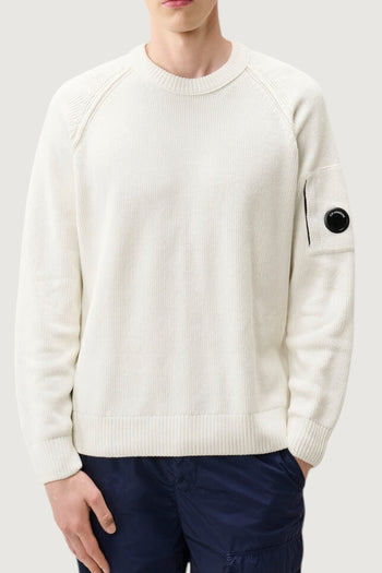 CP COMPANY-21CMKN196A005558G 936-CHENILLE COTTON CREWNECK LENS SWEATER 