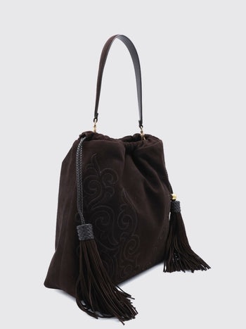 ETRO DONNA-WP1B0036AE11M M0682-Shoulder Bag Kalispera L Patch Suede 37,5x35,5x