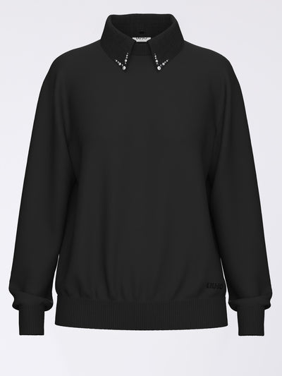 LIU JO WHITE-WF6452MA16R L9515-MAGLIA CHIUSA COLLETTO POPELIN
