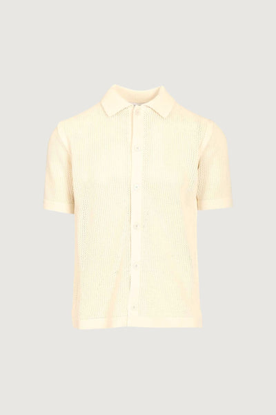 MAISON KITSUNE'-QM00505KT1197 0383-OPEN KNIT SHORT SLEEVE CARDIGAN