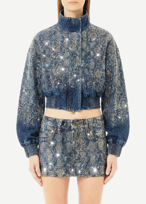 LIU JO BLUE DENIM-UF6521D4854 79155-BOMBER CORTO