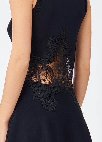 LIU JO COLLECTION-CF6005MS55N 22222-ECS ABITO MAGLIA CON PIZZO