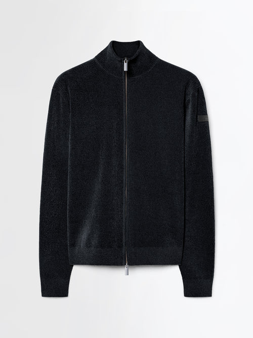 RRD-W26134 11-VELVET FULL ZIP KNIT 