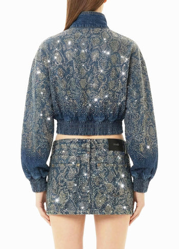 LIU JO BLUE DENIM-UF6521D4854 79155-BOMBER CORTO