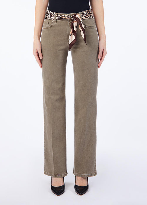 LIU JO BLUE DENIM-UF6107T778A 81112-PANT.STRAIGHT GLAM H.W.