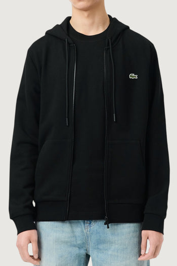 LACOSTE-SH9809 031-Felpa in tessuto felpato classic fit con zip