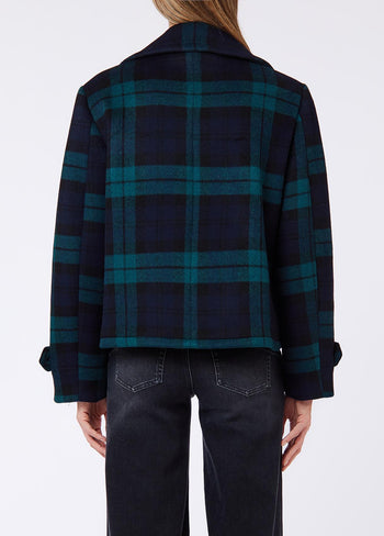LIU JO WHITE-WF6352T719A Z9545-CAPPOTTO DOPPIO PETTO TARTAN