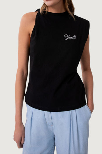 GAELLE-GAABW09373 NE01-T-SHIRT SMANICATA CON DETTAGLIO DAVANTI