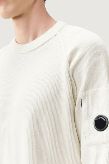 CP COMPANY-21CMKN196A005558G 936-CHENILLE COTTON CREWNECK LENS SWEATER 
