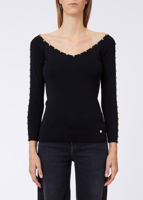 LIU JO WHITE-WF6228MS55N 22222-ECS MAGLIA CHIUSA M/L STRASS