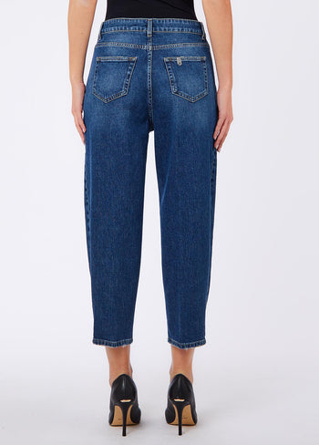 LIU JO BLUE DENIM-UF6130D0294 79096-PANT.NEW BALLOON REG.W.