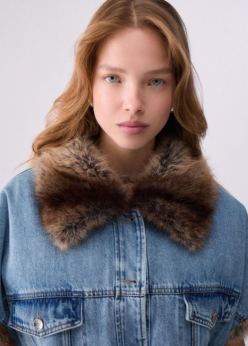 LIU JO BLUE DENIM-UF6154D0347 79093-GILET DENIM LUXURY
