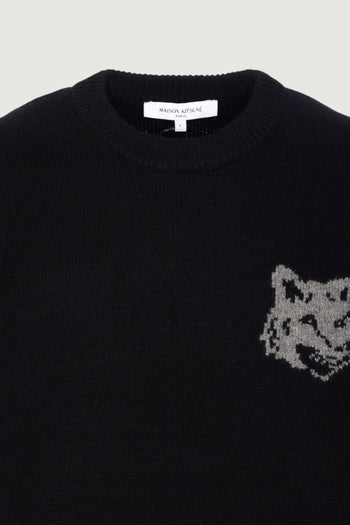 MAISON KITSUNE'-PM00816KM0329 0391-INTARSIA MERINO JUMPER