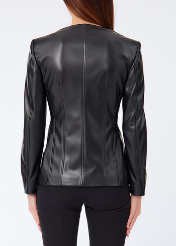 LIU JO COLLECTION-CF6143E0624 22222-GIACCA IN ECOPELLE FITTATA