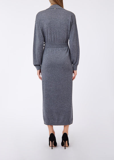 LIU JO WHITE-WF6394MA52S 02050-ABITO MIDI MAGLIA CON FIBBIA