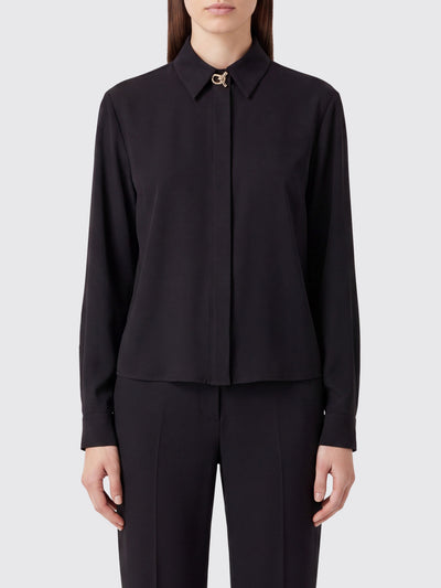FABIANA FILIPPI-CAD216F312D620 5146-CAMICIA BOXY IN FRESCOLANA CON BOTTONI NODO
