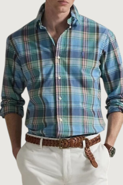 Camicia in popeline scozzese custom-fit