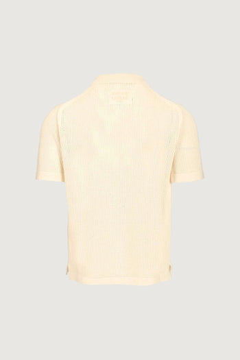 MAISON KITSUNE'-QM00505KT1197 0383-OPEN KNIT SHORT SLEEVE CARDIGAN