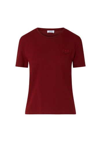 LIU JO WHITE-WF6348J6308 L9378-T-SHIRT SLIM FIT M/C
