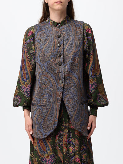 ETRO DONNA-WRDA001499JJ512 S9883-WOMEN'S A-LINE VEST WITH TRIMMING