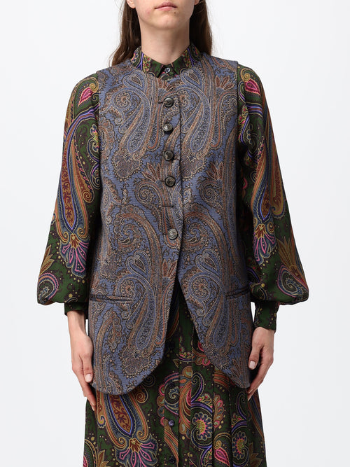 ETRO DONNA-WRDA001499JJ512 S9883-WOMEN'S A-LINE VEST WITH TRIMMING