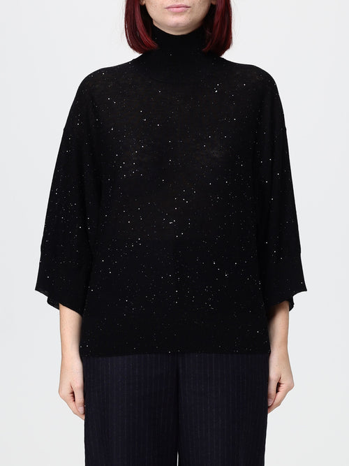 FABIANA FILIPPI-MAD216F397D722 825-MAGLIA COLLO ALTO IN FILATO LANA CON PAILLETTES