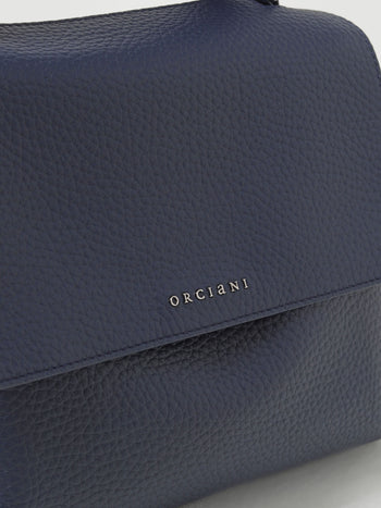 ORCIANI-BT2006SOF NAVY -Borsa a spalla media Sveva Soft in pelle con traco