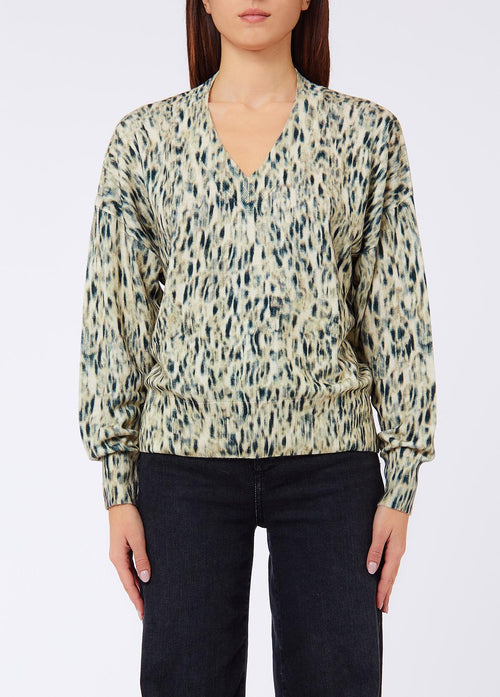 LIU JO WHITE-WF6311MA52S A9016-MAGLIA CHIUSA M/L STAMPATA