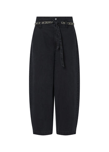 LIU JO BLUE DENIM-UF6202D0372 87520-PANT.BALLOON EMBROID H.W.