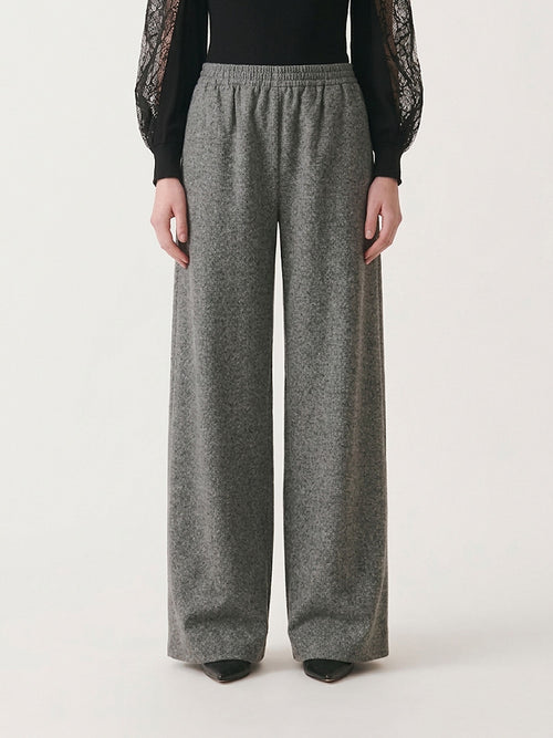 FABIANA FILIPPI-PAD226F291M378 8131-PANTALONE AMPIO, ELASTICO VITA IN FLANELLA