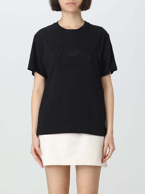 Maxi logomania strass t-shirt