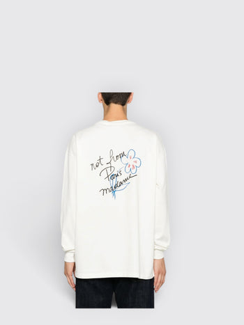 DRòLE DE-LTS340CO248 OW-Esquisse Slogan Long Sleeve T-shirt