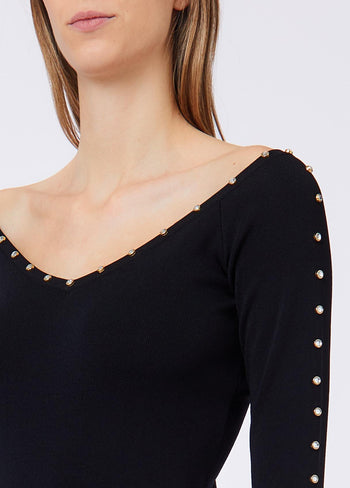 LIU JO WHITE-WF6228MS55N 22222-ECS MAGLIA CHIUSA M/L STRASS