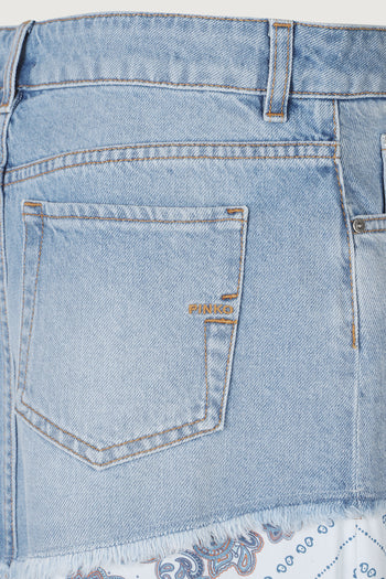 PINKO-106415A33Z EE8-FUGA GONNA DENIM + TWILL STAMP