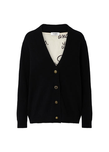 LIU JO WHITE-WF6417MS009 L9456-ECS MAGLIA APERTA M/L FODERATA